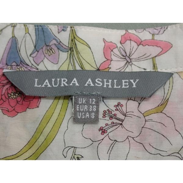 LAURA ASHLEY 送料無料 シルク混 花柄ブラウス・UK12△ローラ 