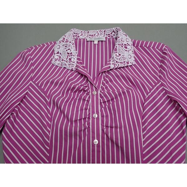 【美品】 NARACAMICIE ナラカミーチェ 7分袖ブラウス 光沢 1 NARACAMICIE（ナラカミーチェ） 送料無料 レース使い 7分袖ブラウス・1