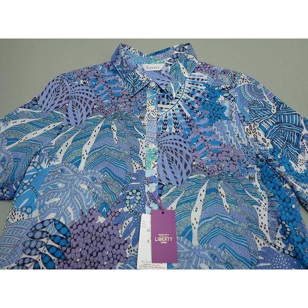 送料無料 Savoir リバティブラウス・M▽サヴォア/未使用品/LIBERTY/7分 