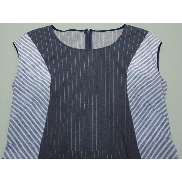 38 新品未使用、ピノーレ秋冬ワンピース 送料無料 PINORE 切替プリント ワンピース・38◇ピノーレ/22*6*2-16