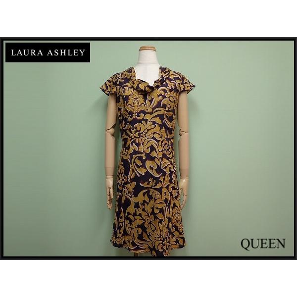 LAURA ASHLEY シルクワンピース・7◇ローラアシュレイ/総柄/23*3*4-7