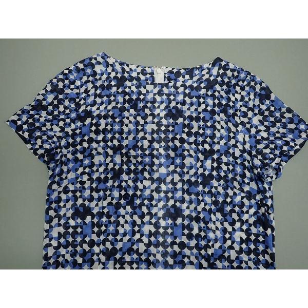 Aquascutum 総柄ワンピース・10◇アクアスキュータム/半袖