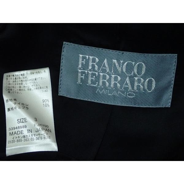 FRANCO FERRARO ウールジャケット・3■フランコフェラーロ/ショートコート/黒/ウエストベルト欠損¨｜q-eshop｜06