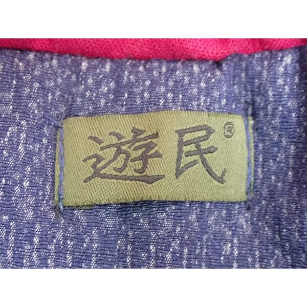遊民 中綿コート・M〜L□花柄刺繍/和柄/フード付き/チャイナ