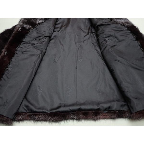 ミンクコート・15□ハーフ丈/毛皮/茶/ダークブラウン/大きいサイズ/100