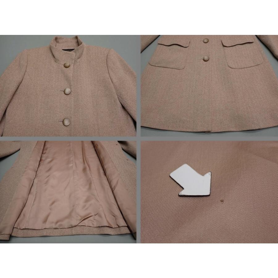 Leilian（レリアン） ヘリンボーンコート・9□レリアン/カシミヤ100