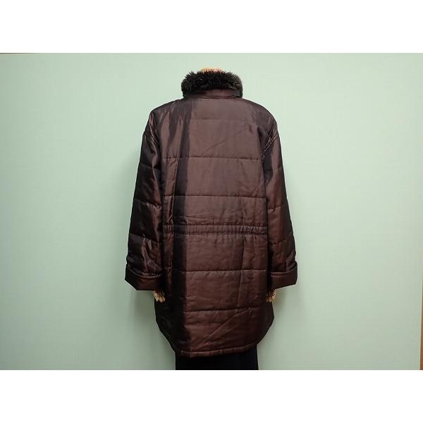 Leilian レリアン 中綿コート 総柄 ブラック 13号 L〜LL相当 Leilian（レリアン） 中綿コート・13+□レリアン/大きいサイズ