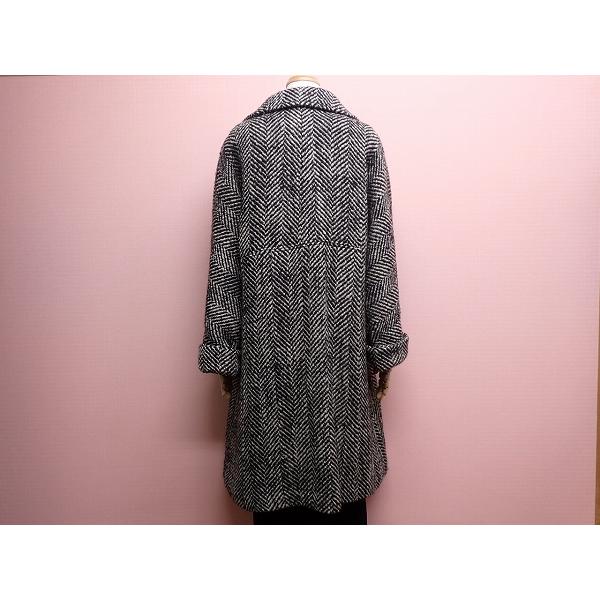 【新品未使用】ピノーレ　ウエストベルト付き　カシミヤ混　ウール　ロングコート PINORE ロングコート・42□ピノーレ/ツイード/100サイズ/レディース