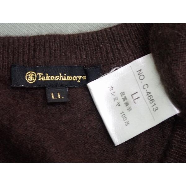 高島屋 Takashimaya ニットカーディガン・LL□高島屋/カシミヤ100