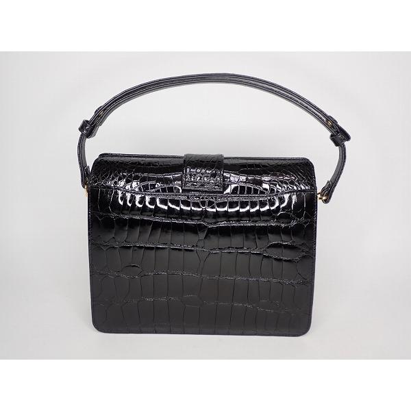 クロコダイルレザーハンドバッグ☆シャイニング/2WAY セミショルダー