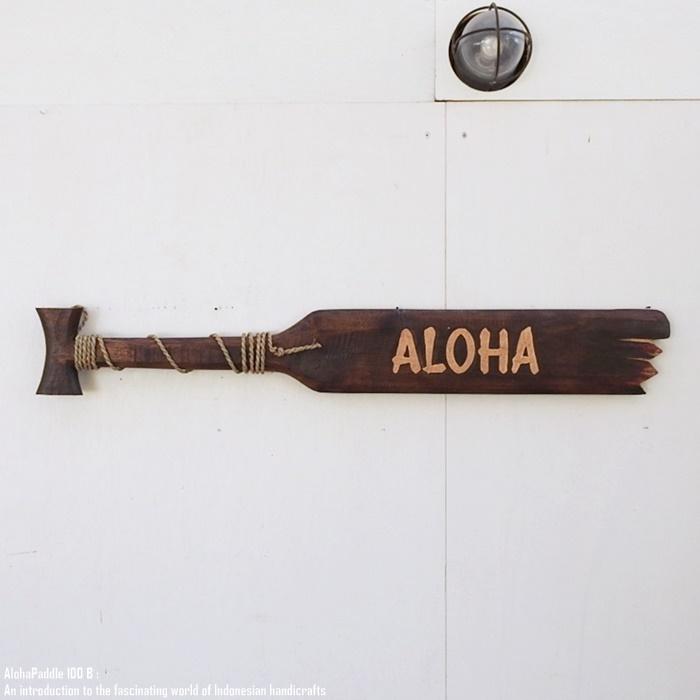 ウェルカムボード アロハパドル 木彫り 壁掛けインテリア ハワイアン