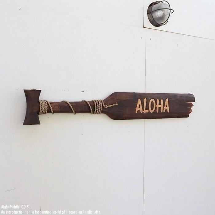 ウェルカムボード アロハパドル 木彫り 壁掛けインテリア ハワイアン