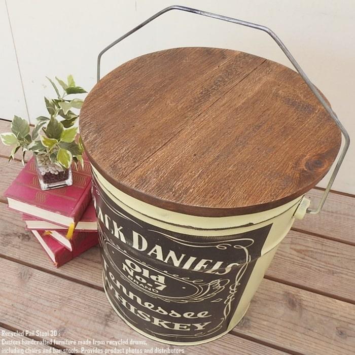 ペール缶スツール Jack Daniel's [ジャックダニエル] ブラック 収納
