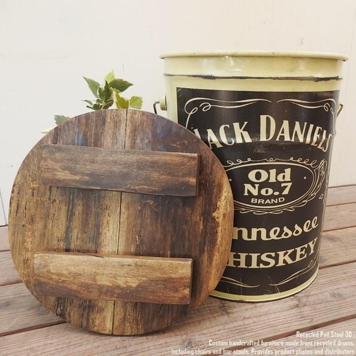ペール缶スツール Jack Daniel's [ジャックダニエル] ブラック 収納