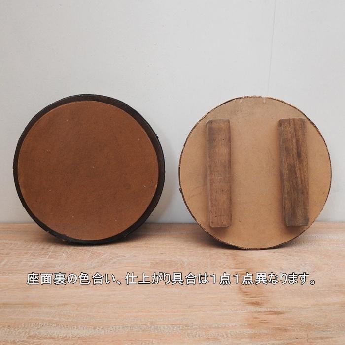 ペール缶スツール クッション付 Black 黒 収納付き椅子 リメイク家具