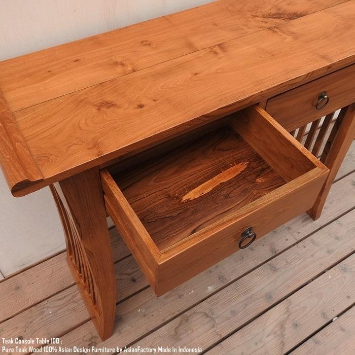 サイドテーブル　チーク　無垢材　ビンテージ家具 Handmade - Natural チーク無垢材 サイドテーブル – KANADEMONO