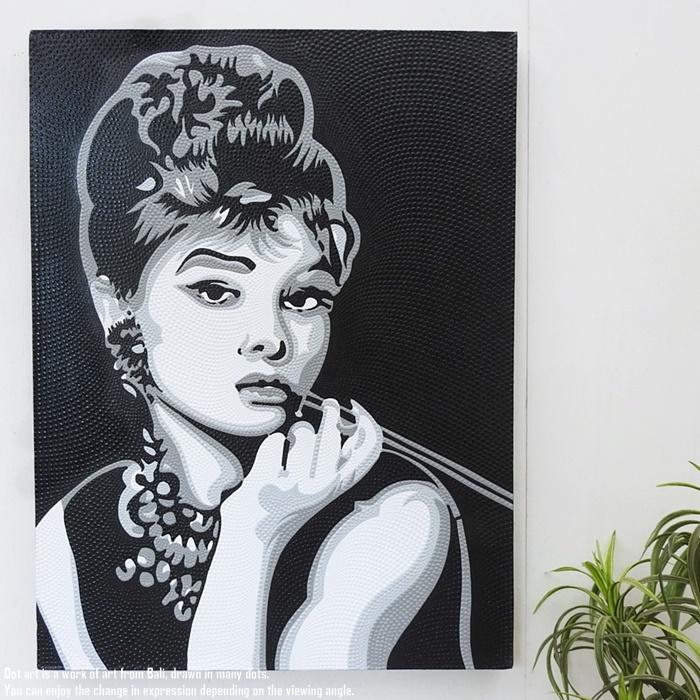 ドットアート 80cm × 60cm オードリーヘップバーン ドットペイン