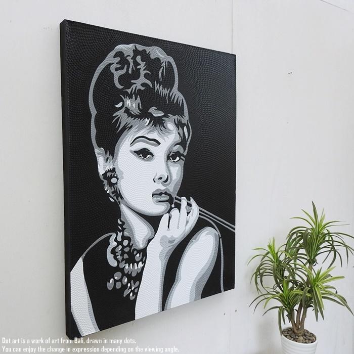 ドットアート 80cm × 60cm オードリーヘップバーン ドットペイン