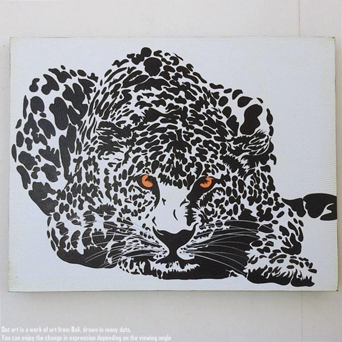 ドットアート 70cm × 90cm 豹 ドットペインティング モダンアート