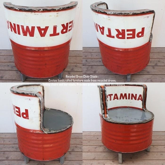 1点物 ドラム缶をリメイクしたチェア1P N 1人掛け スチール椅子