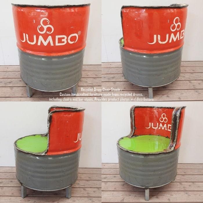 1点物 ドラム缶をリメイクしたチェア1P O 1人掛け スチール椅子 