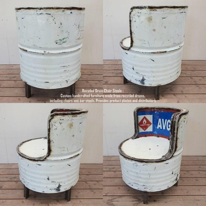 1点物 ドラム缶をリメイクしたチェア1P P 1人掛け スチール椅子
