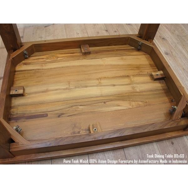 ダイニングテーブル 80cm×60cm NA ナチュラルブラウン チーク材 ダイニングテーブル 80cm×60cm NA ナチュラルブラウン チーク材