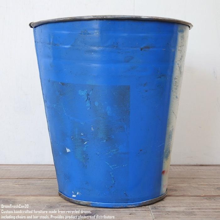ドラム缶をリメイクした ゴミ箱 30cm D スチール製 ダストボックス