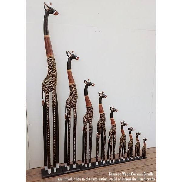 キリンのオブジェ B 60cm ブラウン きりんさん 木彫りの動物 動物