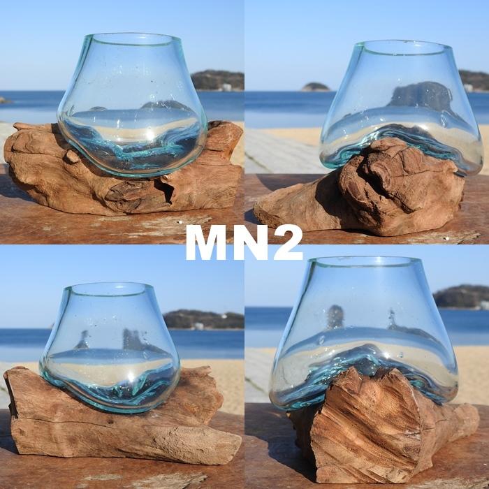 流木ガラス MN 選べる 吹きガラスと天然木のオブジェ 金魚鉢