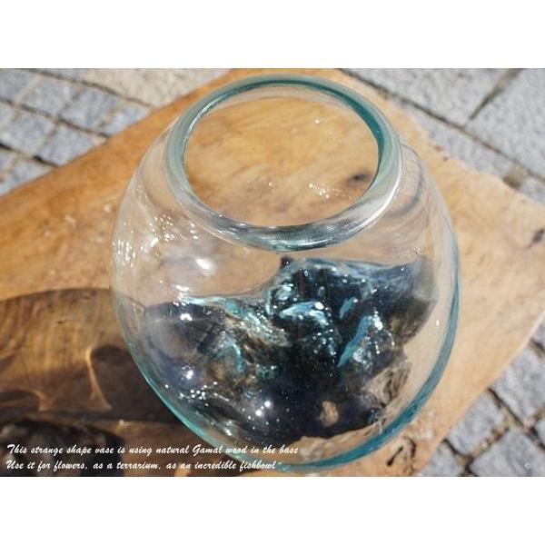 吹きガラスと天然木のオブジェ XSP18 金魚鉢 メダカ水槽 花瓶 流木ガラス ガラス鉢 プランター 花瓶 アクアリウム ガラスボウル テラリウム コケリウム｜q-style｜08