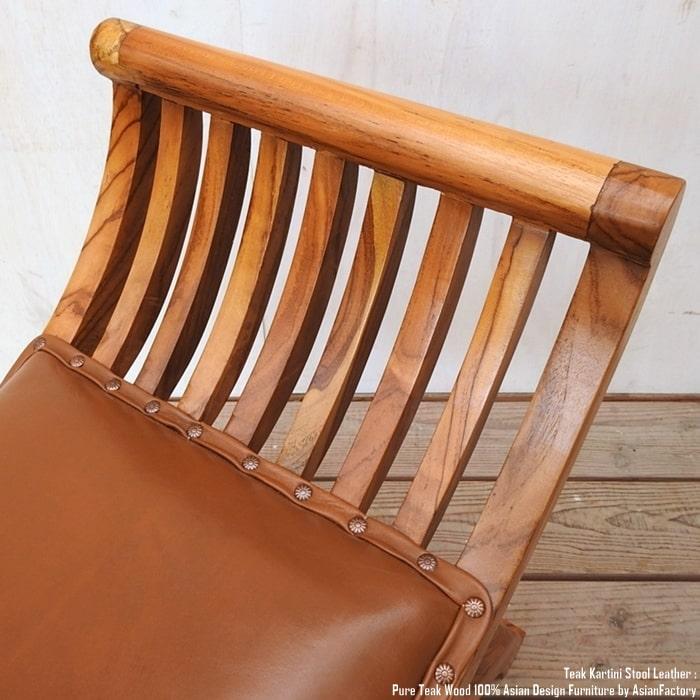 アンティーク 本革張りカルティニチェア カルティニチェア チーク無垢材 レザー NA 牛革 革張り スツール