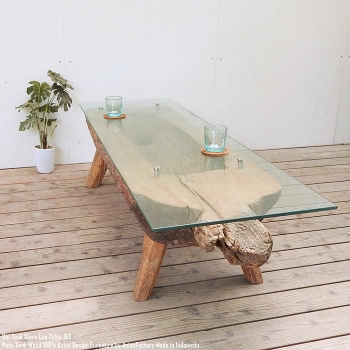 新商品入荷オールドチーク天然無垢丸太花台L（50㎝×48㎝）サイドテーブル飾り台 オールドチーク天然無垢材枝脚丸花台木製飾り台（35㎝×43