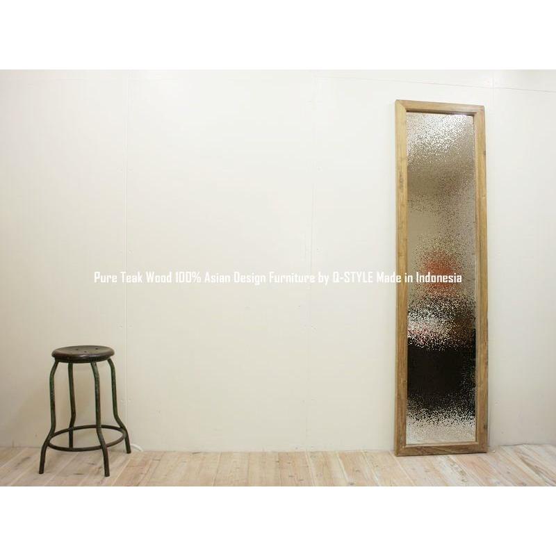 オールドチーク無垢材 姿見鏡170cm×45cm 全身ミラー アジアン オールドチーク無垢材 姿見鏡170cm×45cm 全身ミラー アジアン