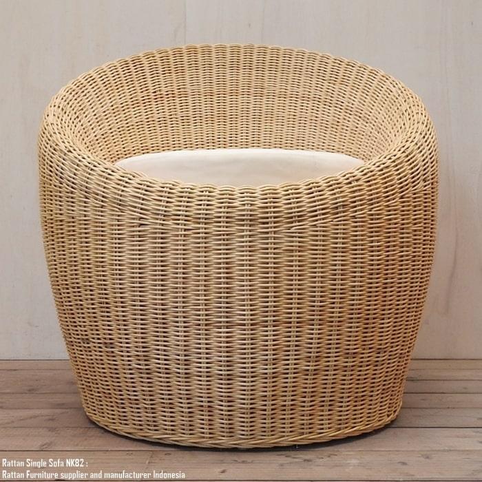残り一個 ラタン シングルソファ 一人 チェア アジアン ナチュラル