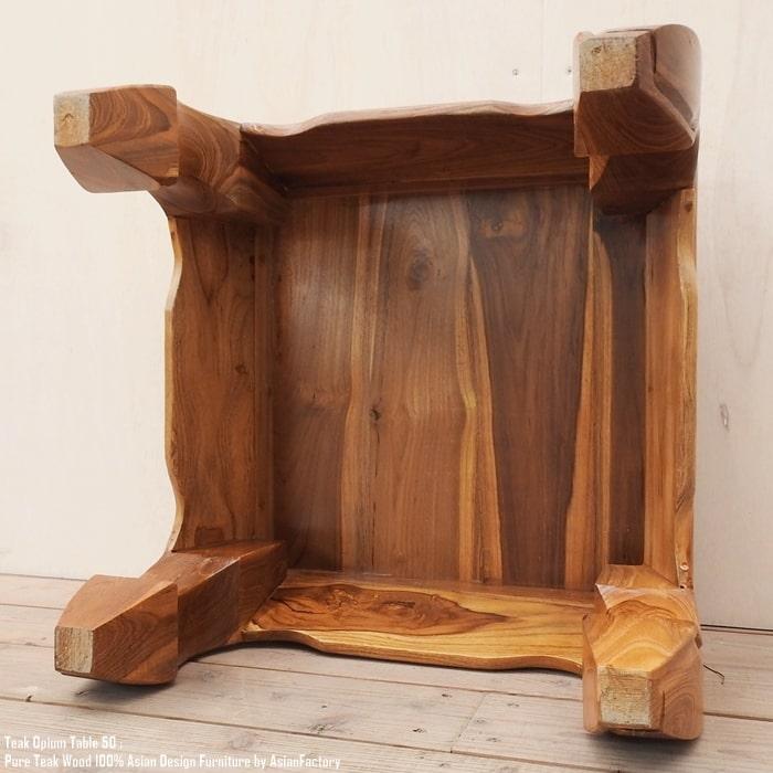 チーク無垢材 オピウムテーブル 50cm×50cm NA ナチュラル チーク無垢材 オピウムテーブル 50cm×50cm NA ナチュラル