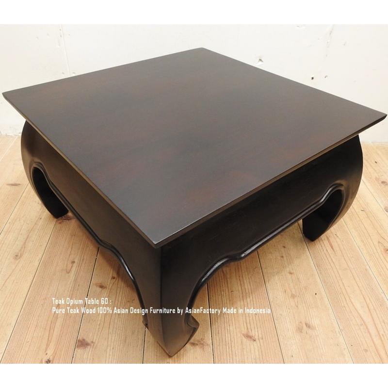 テーブル ローテーブル オピウムテーブル60cm DB チーク材 無垢材 ちゃぶ台 バリ家具 アジアン家具 木製 センターテーブル｜q-style｜08