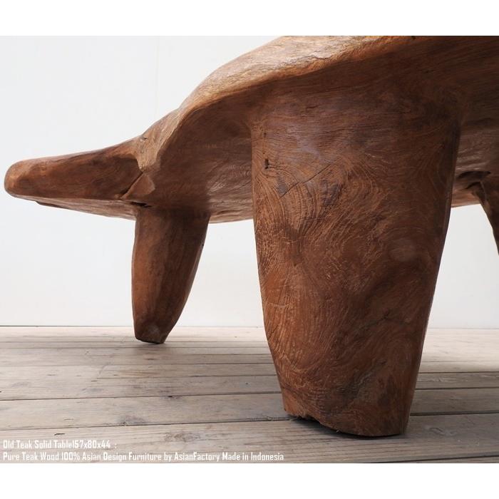 超貴重 オールドチーク テーブル 157cm×80cm×44cm 木製 一枚板