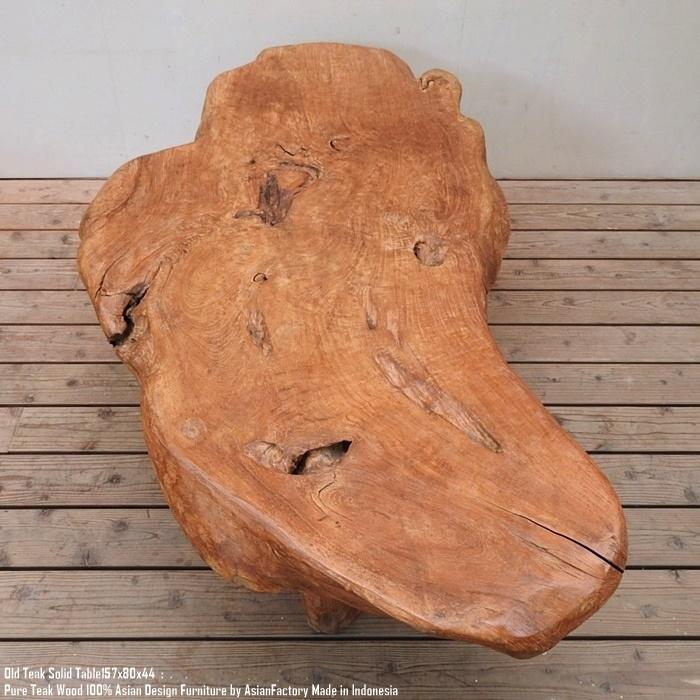 超貴重 オールドチーク テーブル 157cm×80cm×44cm 木製 一枚板