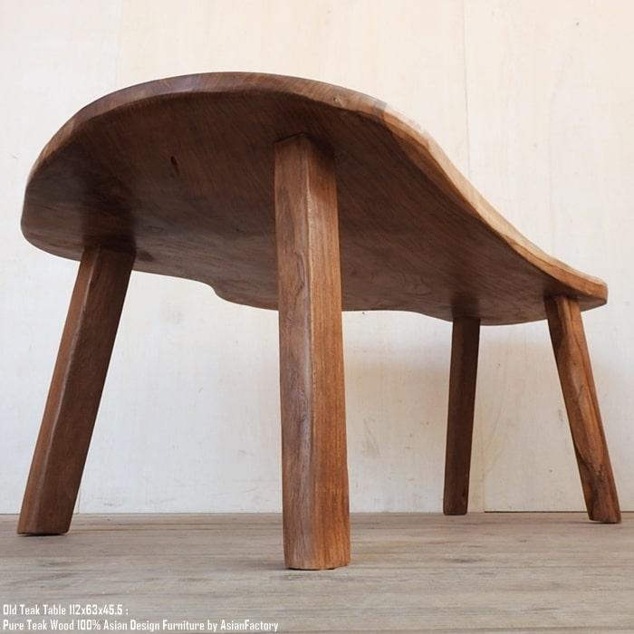 テーブル 幅112cm × 奥行63cm 高さ45.5cm オールドチーク ローテーブル