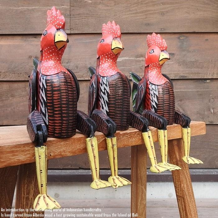 お座り ニワトリさん Lサイズ ウェルカム人形 鶏 にわとり 鳥 木製