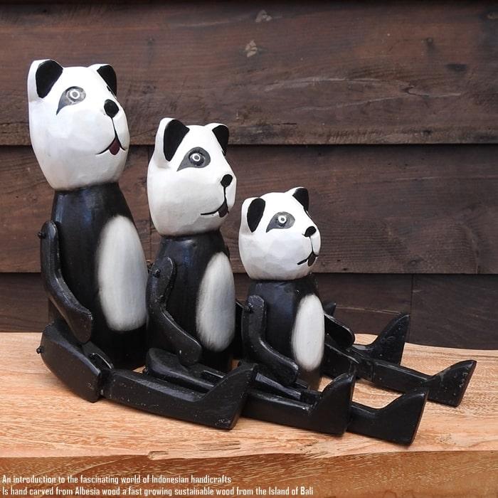 美品】パンダ 陶器 手描き 人形 置物 インテリア 工芸品 美術品 A3323