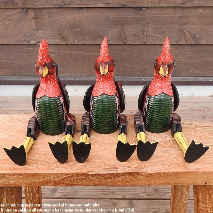 お座り ニワトリさん [2] Mサイズ ウェルカム人形 鶏 鳥 木製