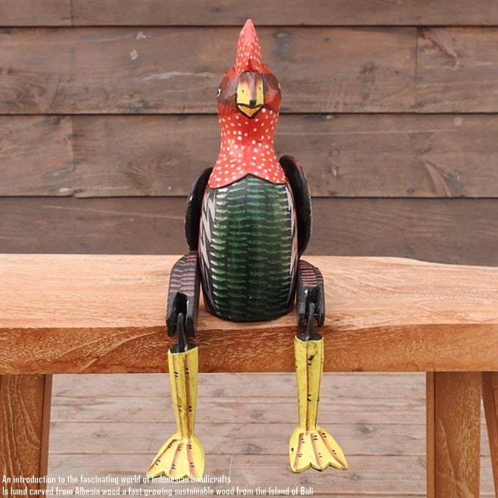 お座り ニワトリさん [2] Mサイズ ウェルカム人形 鶏 鳥 木製
