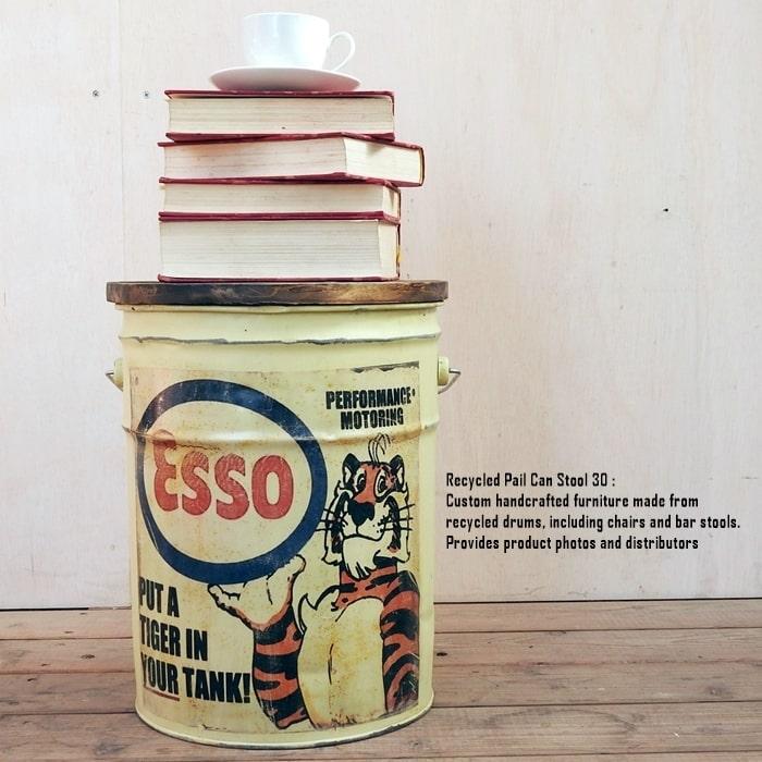 ペール缶スツール Esso [エッソ] 収納付き椅子 リメイク家具