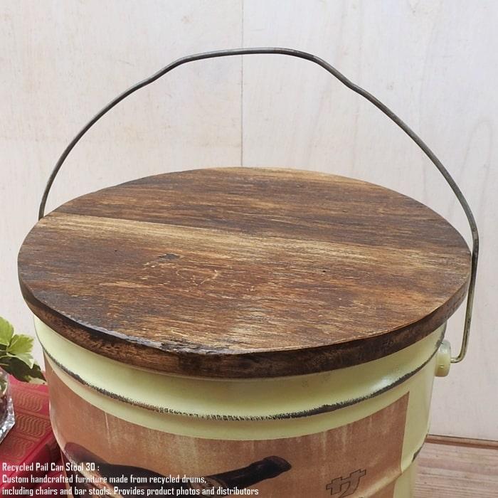 ペール缶スツール サクラビール クッション 収納付き リメイク家具 椅子 腰掛け ペール缶スツール サクラビール クッション 収納付き リメイク