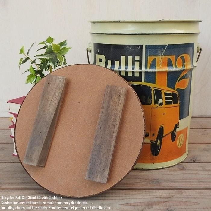 ペール缶 クッションスツール VWT2 [フォルクスワーゲンT2] 収納付き