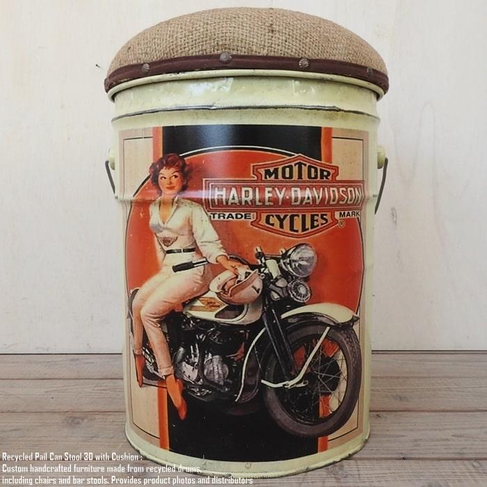ペール缶 クッションスツール Harley Davidson Woman [ハーレー 