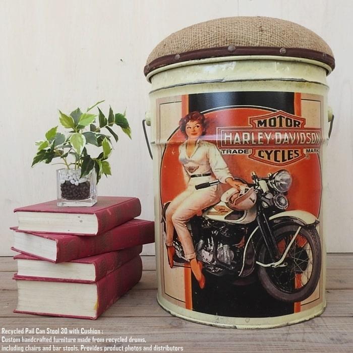 ペール缶 クッションスツール Harley Davidson Woman [ハーレー 