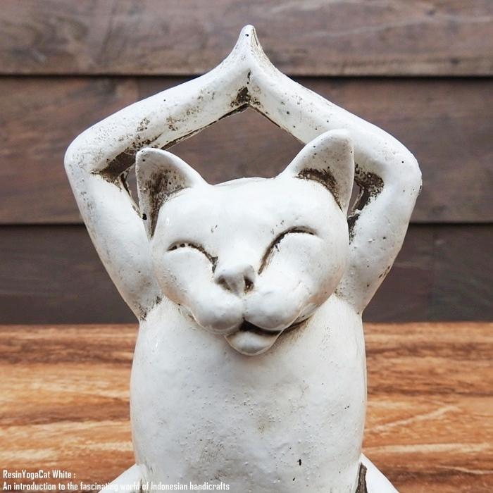 オブジェ ヨガネコさん 3 匹セット ホワイト 白猫 ネコ キャット 座禅